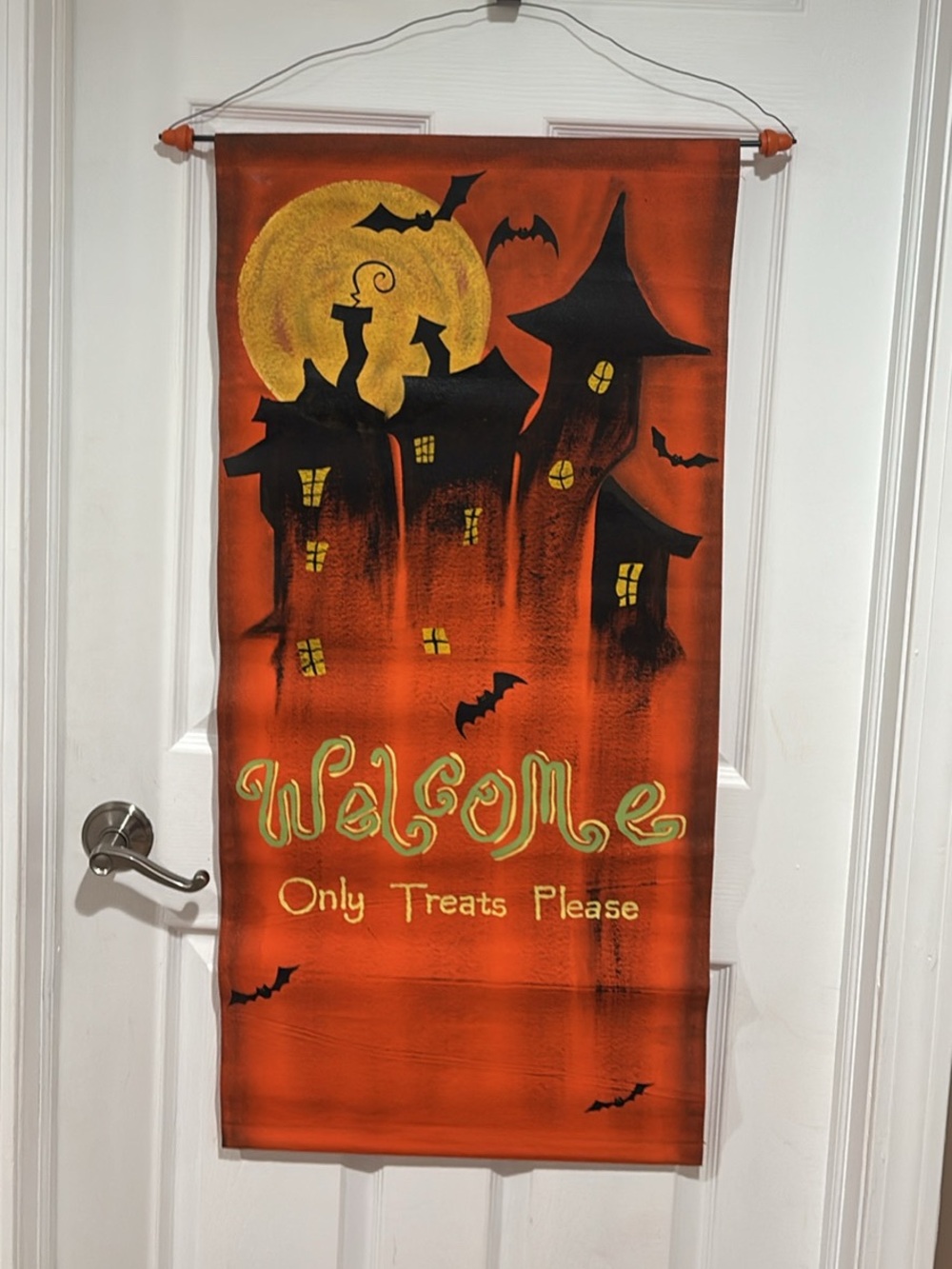 Welcome Halloween Wall Banner - Orange & Black